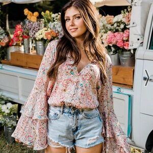 Floral Bell Sleeve bodysuit